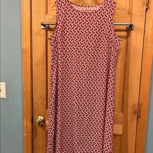 Red Patterned Sleeveless Lightweight Dress Sz 2XL